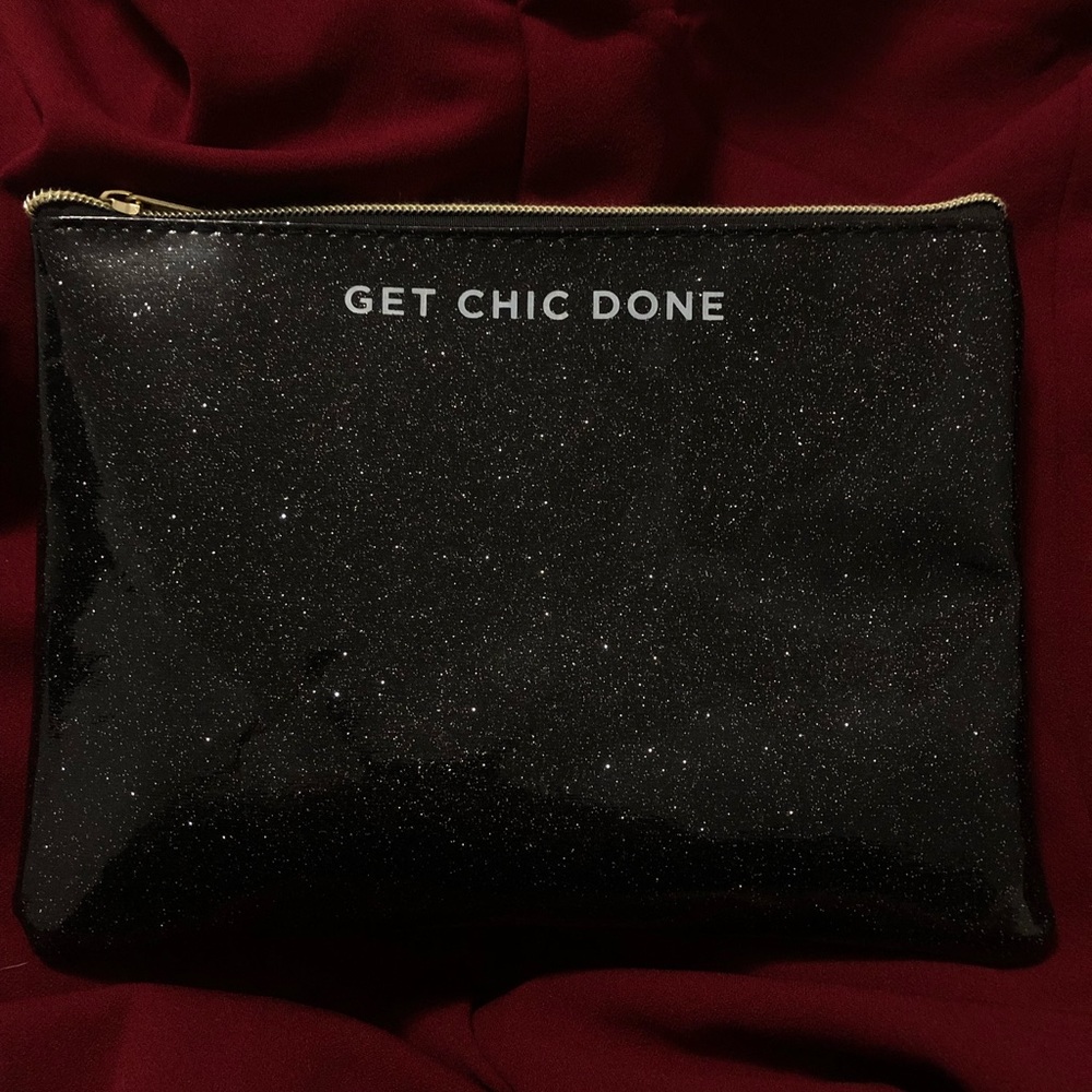 Black sparkling makeup bag